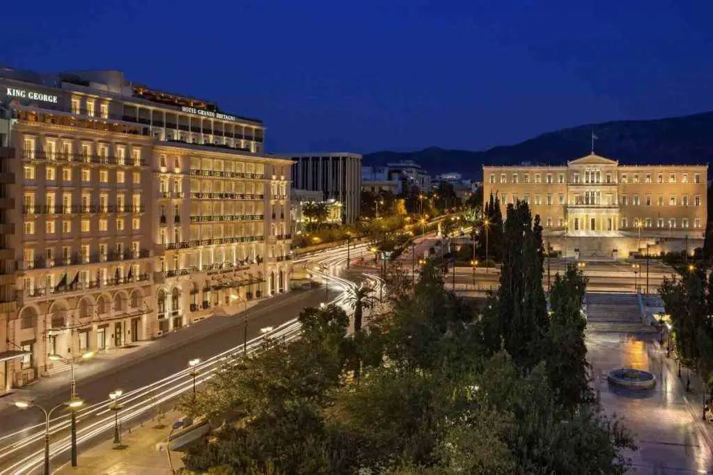 facade of the Grande Bretagne Athens, Syntagma hotels